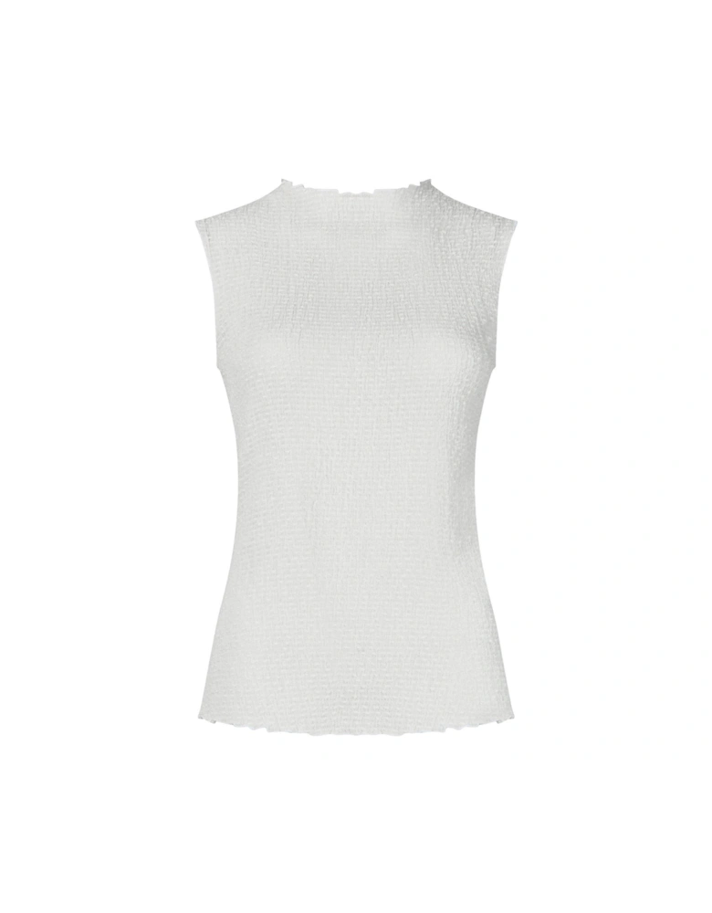 Sophia Textured Lettuce Edge Top - White