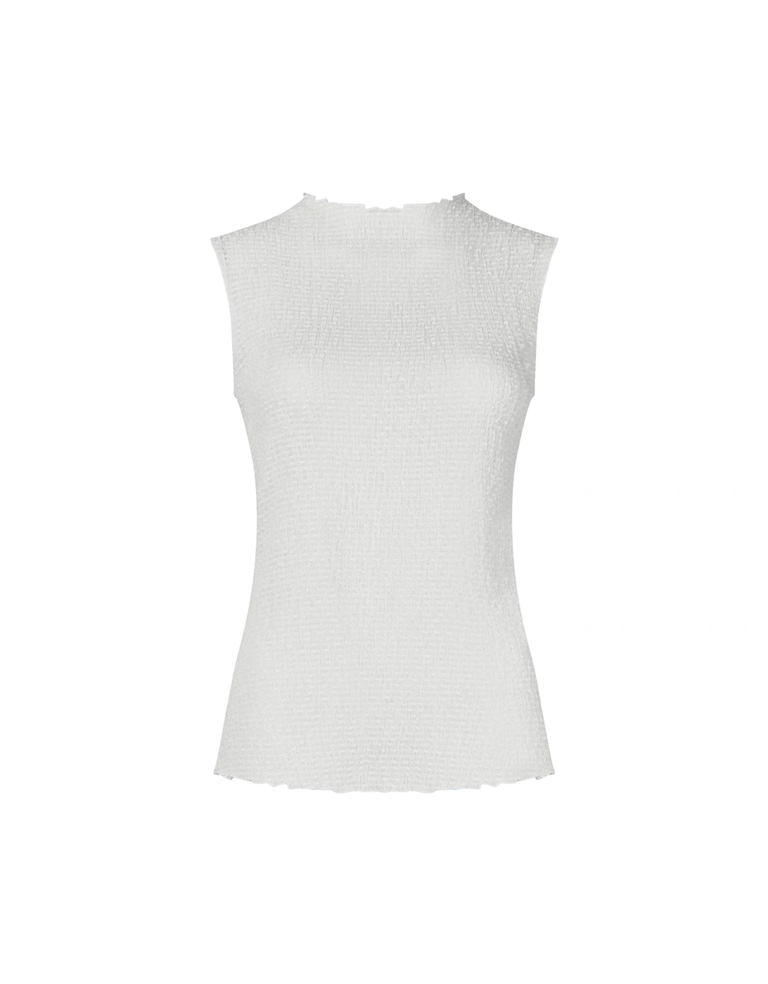 Sophia Textured Lettuce Edge Top - White