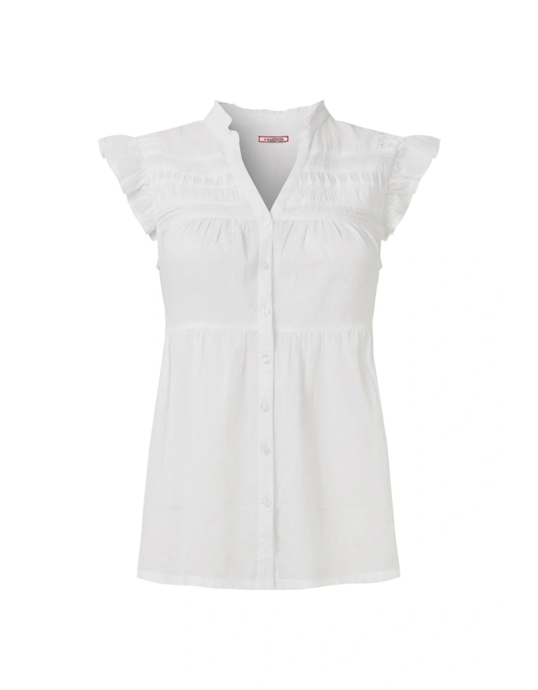 Prettiest Pintuck Cotton Blouse - White
