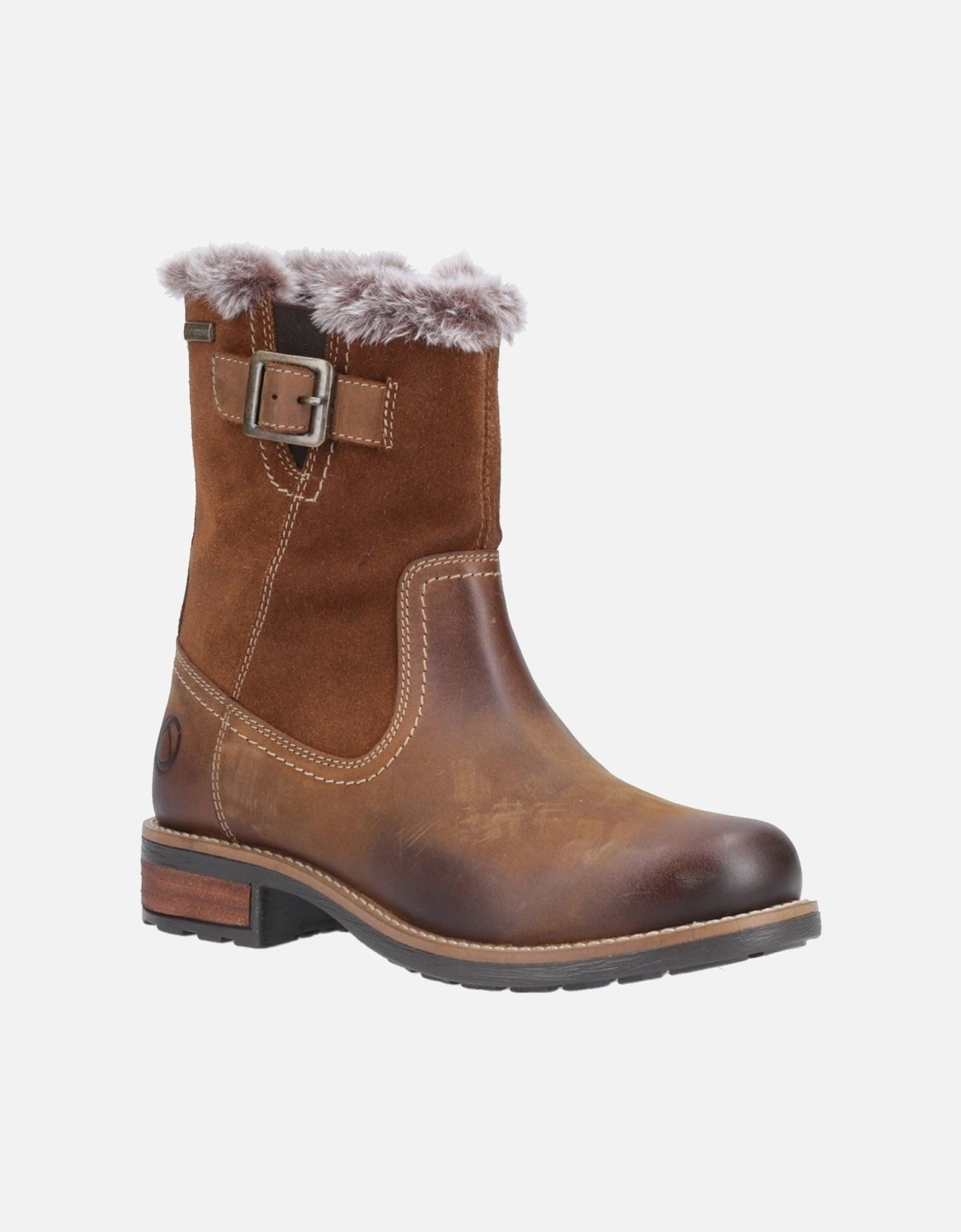 Kemerton Leather Women's Tan Winter Mid Calf Boots, 10 of 9