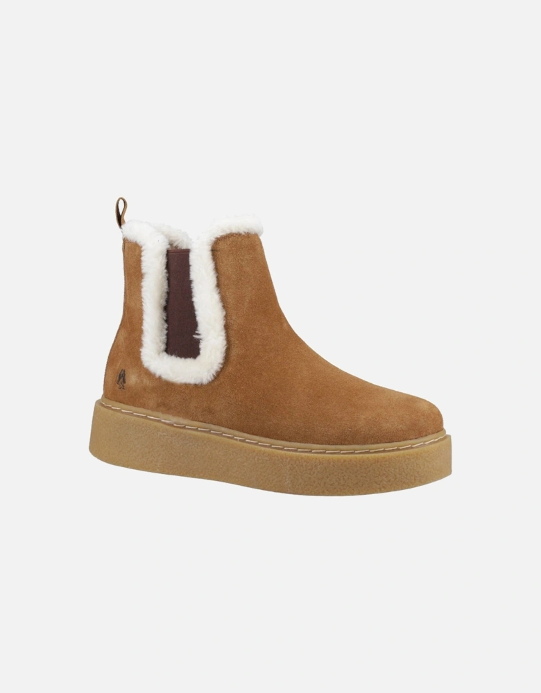 Bella Suede Women's Tan Flat Chelsea Boots