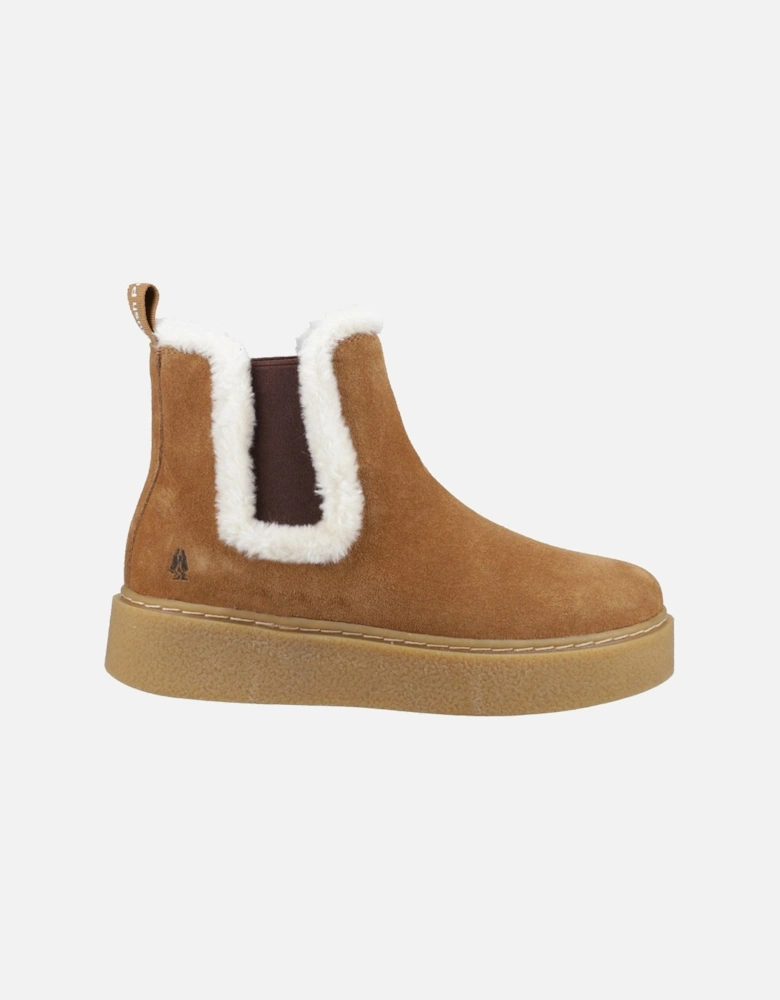 Bella Suede Women's Tan Flat Chelsea Boots