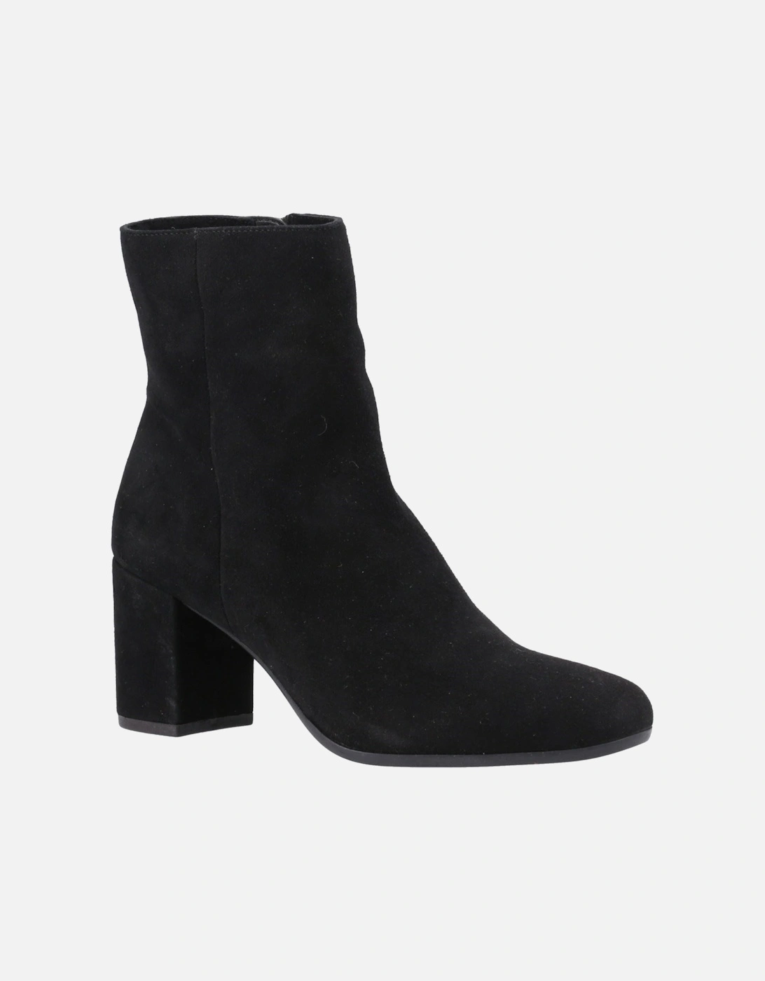 Octavia Suede Women's Black Heeled Ankle Boots, 6 of 5