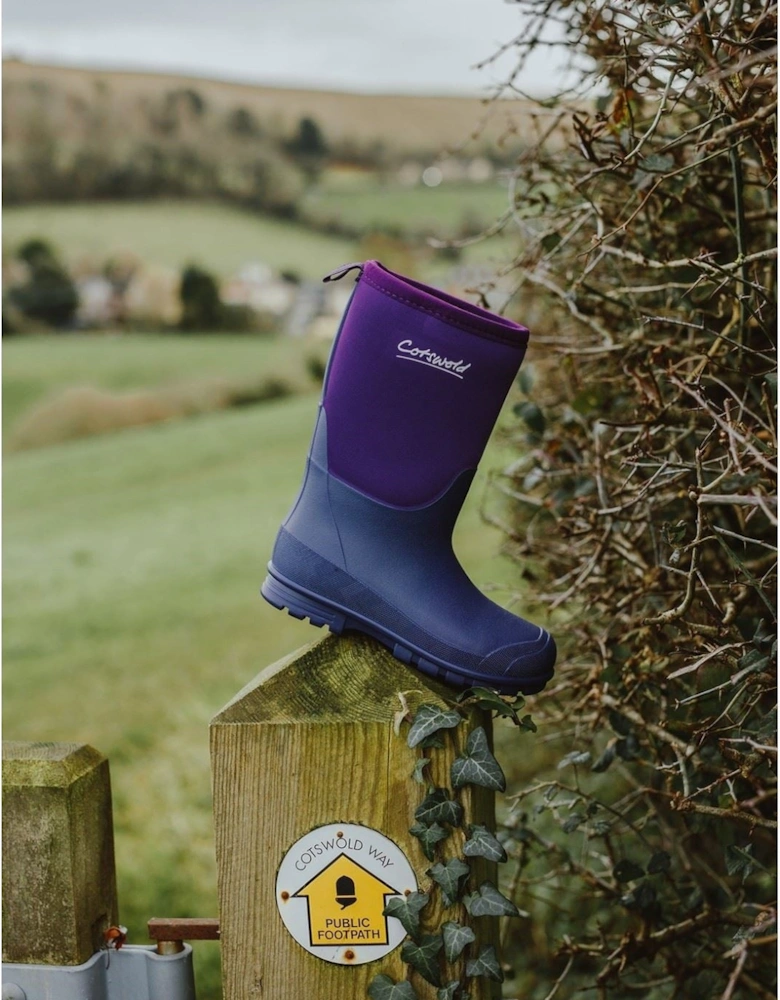 Hilly Neoprene TPR+Neoprene Purple Wellington Boots