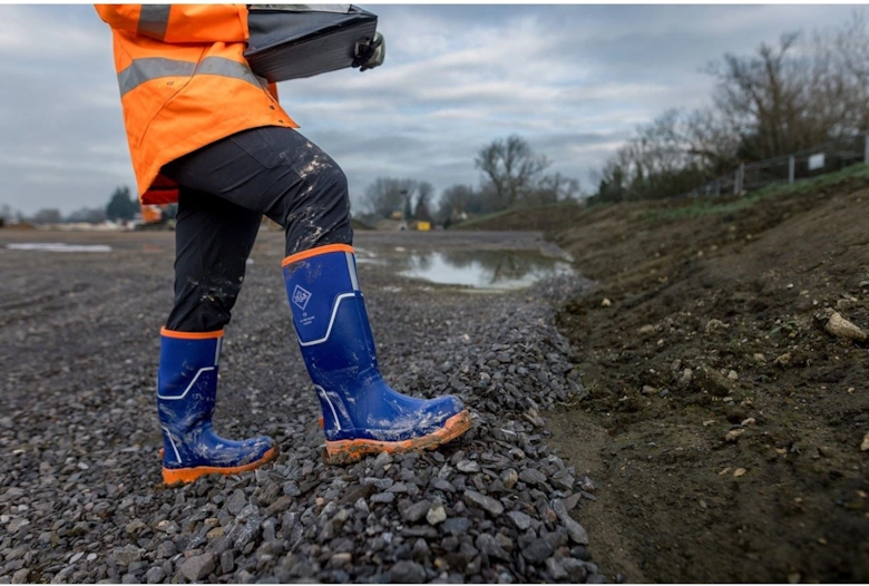 Muck Boots Grit S5 Rubber Women's Blue/Orange Wellington Boots