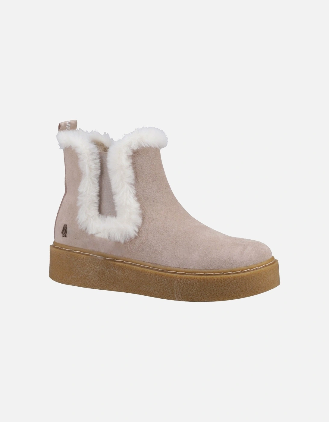 Bella Suede Women's Nude Flat Chelsea Boots, 4 of 3