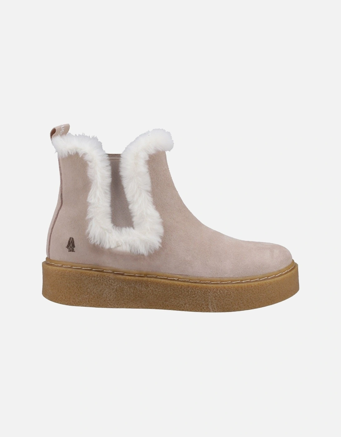 Bella Suede Women's Nude Flat Chelsea Boots