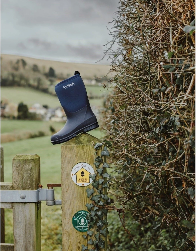 Hilly Neoprene TPR+Neoprene Navy Wellington Boots