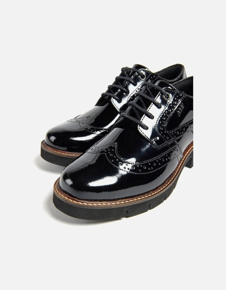 Kacey Leather Women's Black Brogues Shoes