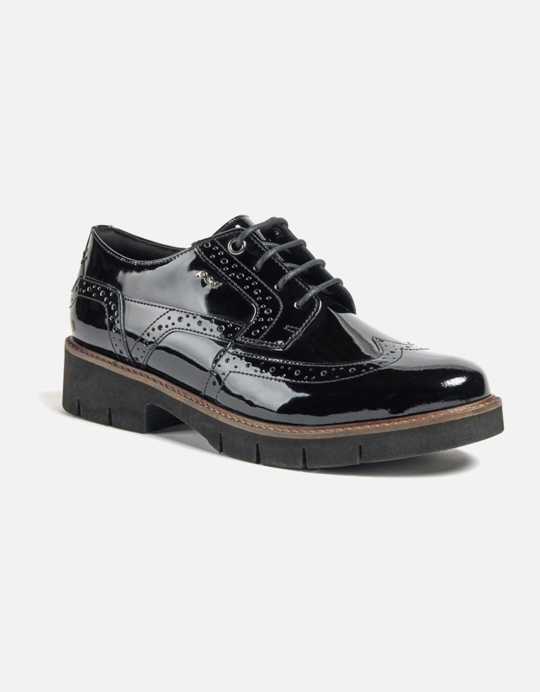 Kacey Leather Women's Black Brogues Shoes