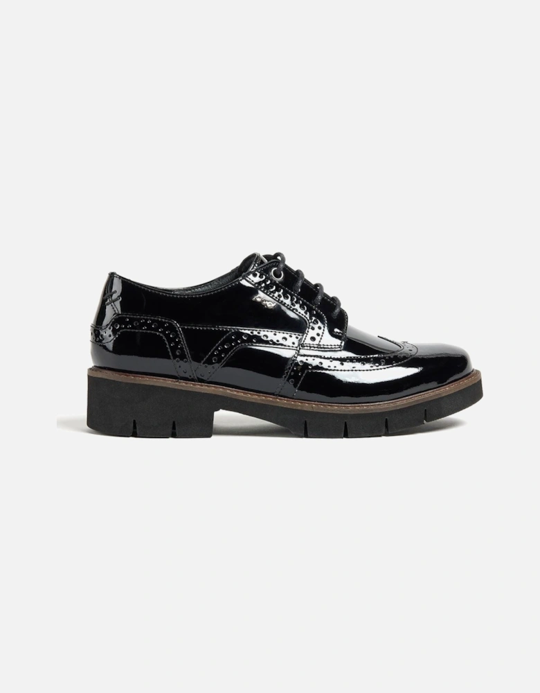 Kacey Leather Women's Black Brogues Shoes