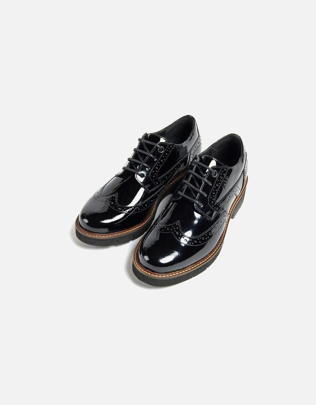 Kacey Leather Women's Black Brogues Shoes
