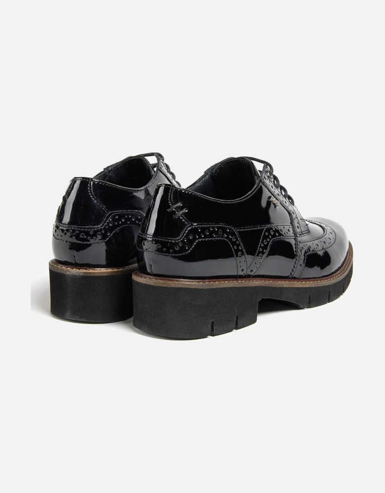 Kacey Leather Women's Black Brogues Shoes