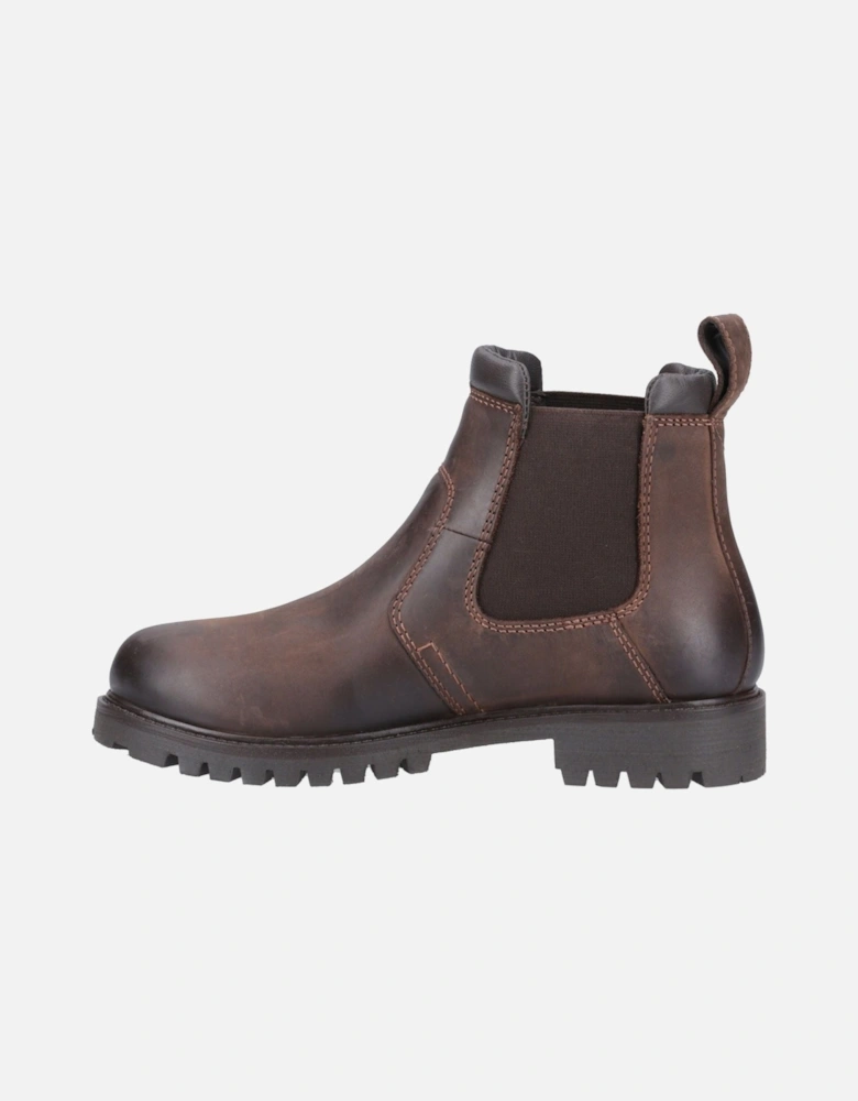 Pamington Leather Women's Brown Flat Chelsea Boots