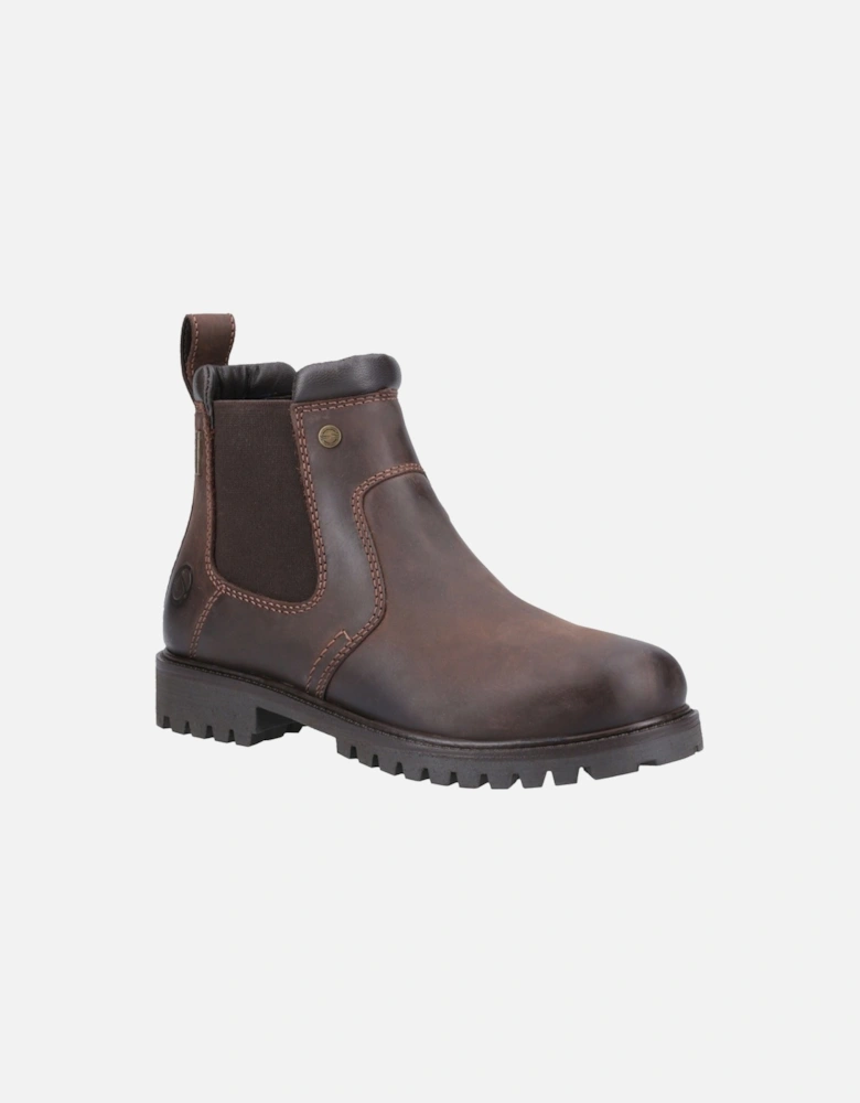 Pamington Leather Women's Brown Flat Chelsea Boots