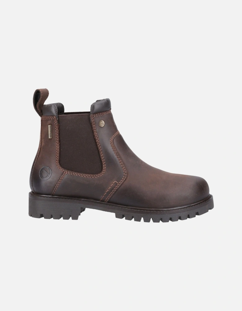 Pamington Leather Women's Brown Flat Chelsea Boots