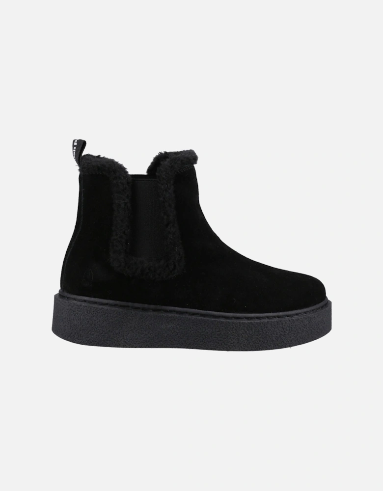 Bella Suede Women's Black Flat Chelsea Boots