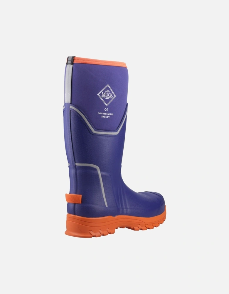 Muck Boots Grit S5 Rubber Men's Blue/Orange Wellington Boots