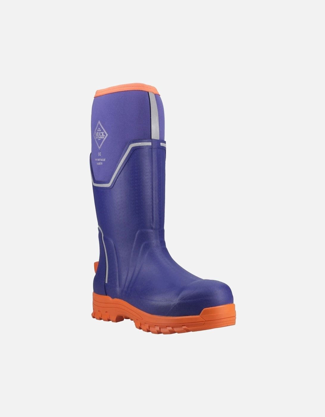 Muck Boots Grit S5 Rubber Men's Blue/Orange Wellington Boots, 10 of 9