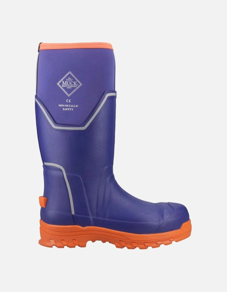 Muck Boots Grit S5 Rubber Men's Blue/Orange Wellington Boots
