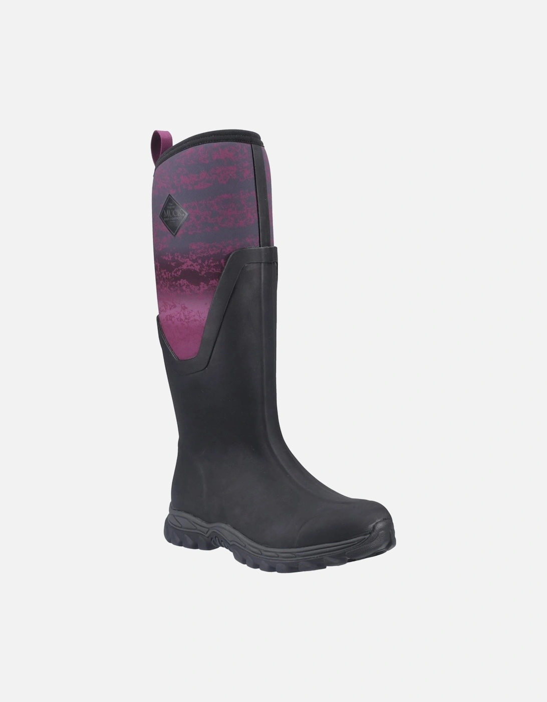 Women's Muck Boots Arctic Sport II Tall Rubber Women's Black/Magenta Fade Winter Knee High Boots - Size: 4