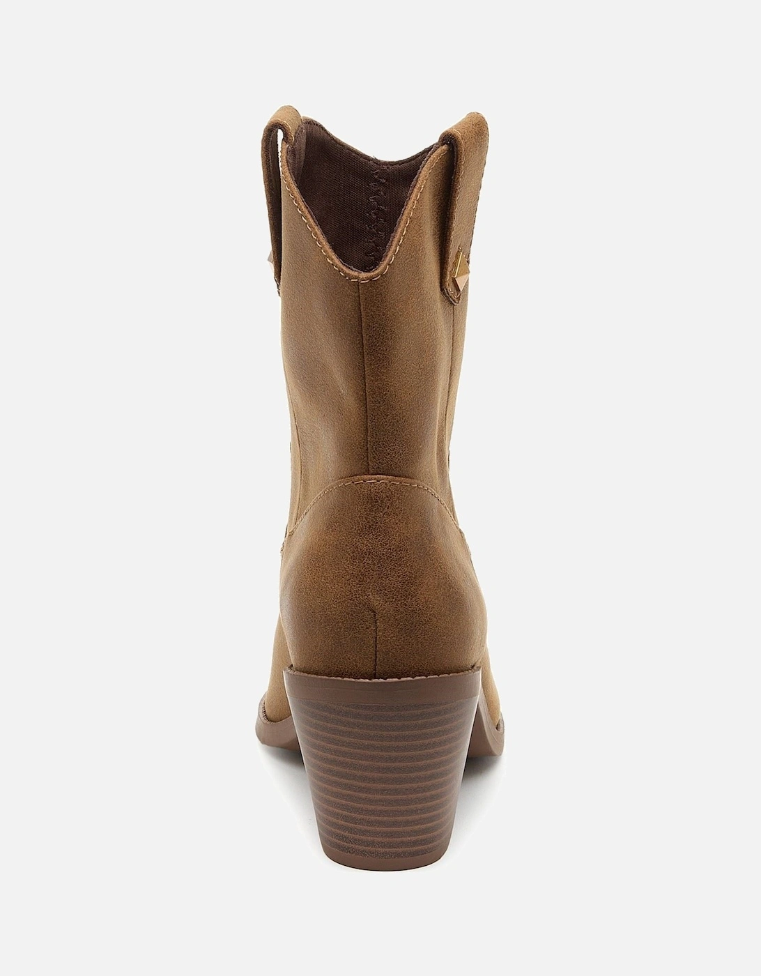 Feather Polyurethane Women's Walnut Heeled Ankle Boots