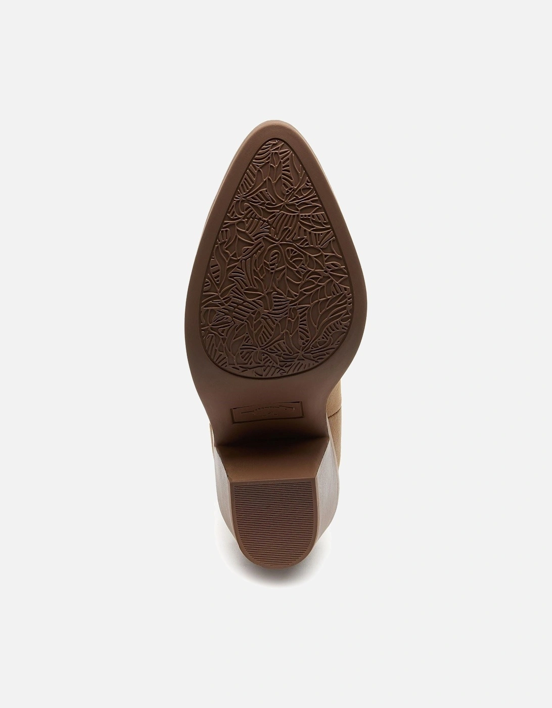 Feather Polyurethane Women's Walnut Heeled Ankle Boots