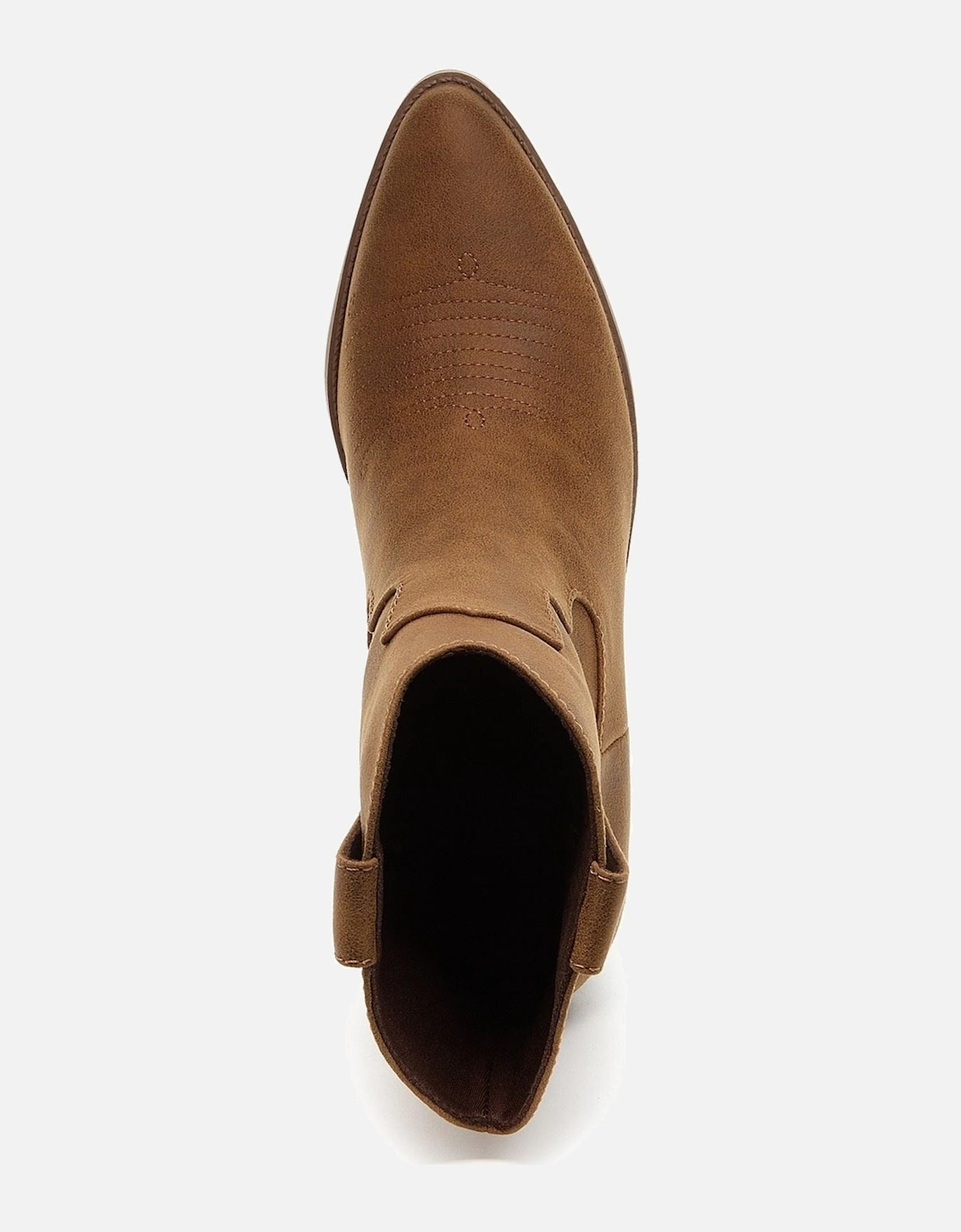 Feather Polyurethane Women's Walnut Heeled Ankle Boots