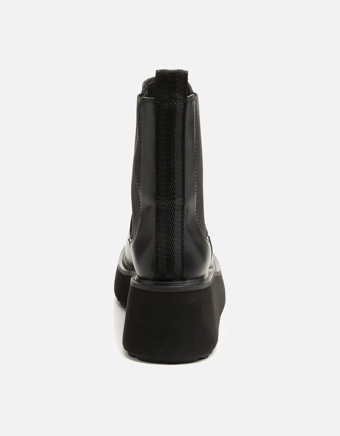 Heyday Polyurethane Women's Black Flat Chelsea Boots