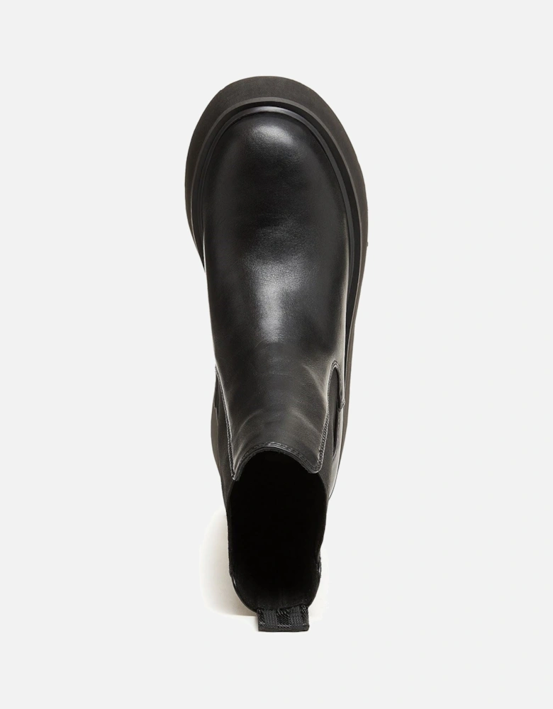 Heyday Polyurethane Women's Black Flat Chelsea Boots