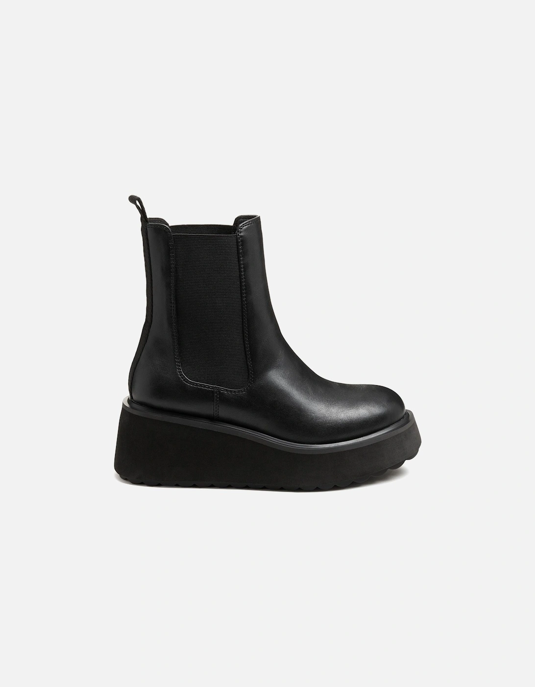 Heyday Polyurethane Women's Black Flat Chelsea Boots