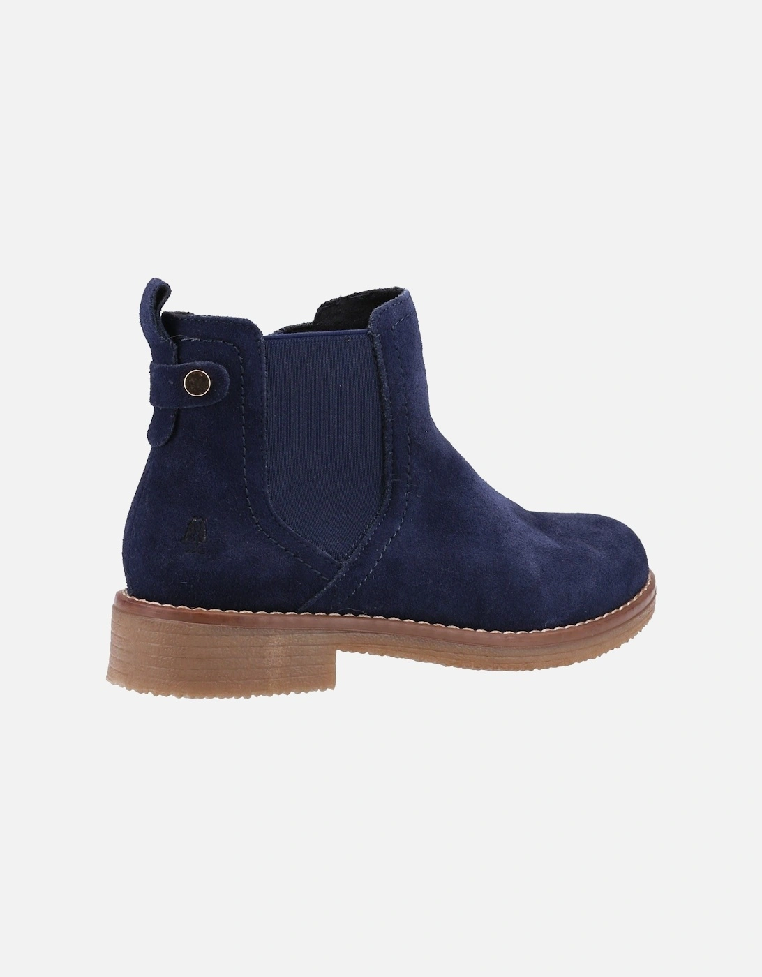 Maddy Wide Suede Women's Navy Flat Chelsea Boots
