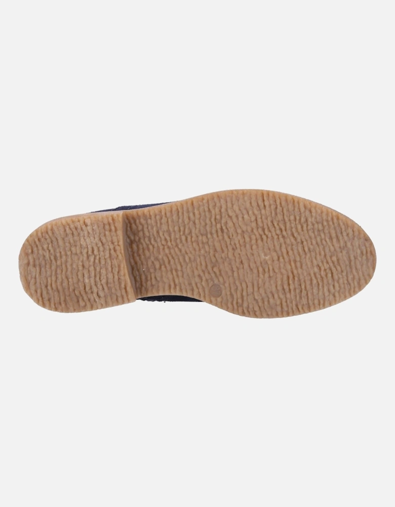 Maddy Wide Suede Women's Navy Flat Chelsea Boots