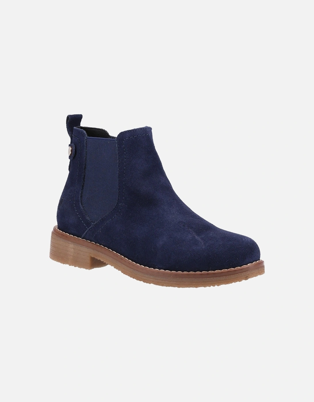 Maddy Wide Suede Women's Navy Flat Chelsea Boots, 5 of 4