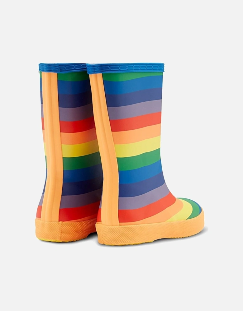 First Rainbow Print Rubber Multicoloured Wellington Boots