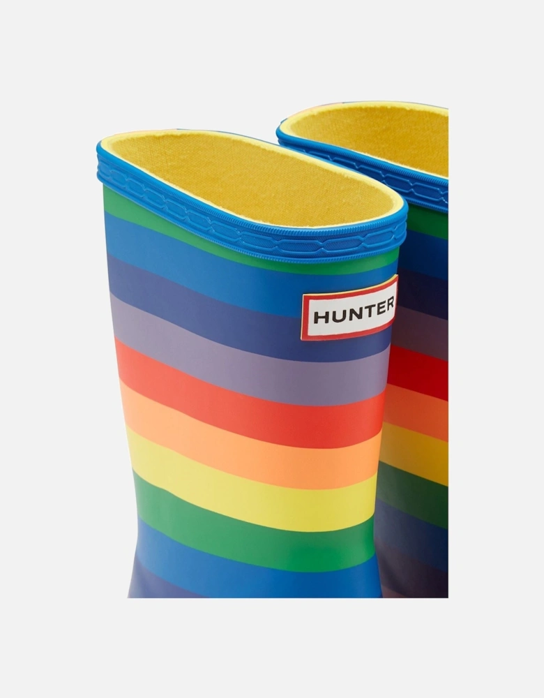 First Rainbow Print Rubber Multicoloured Wellington Boots