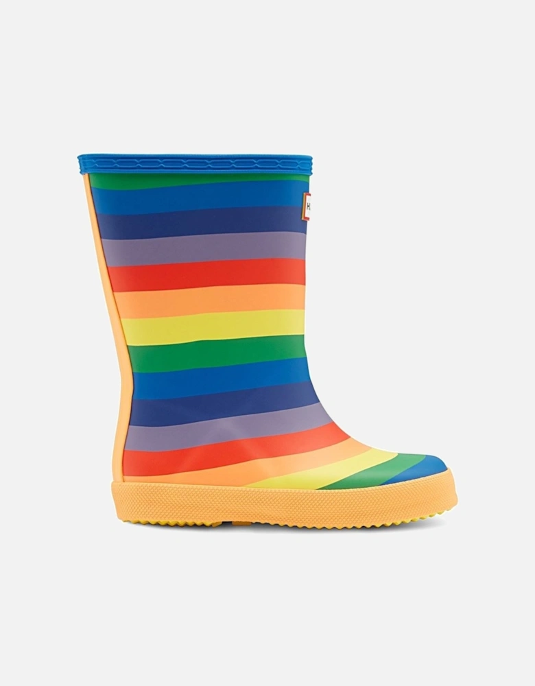 First Rainbow Print Rubber Multicoloured Wellington Boots