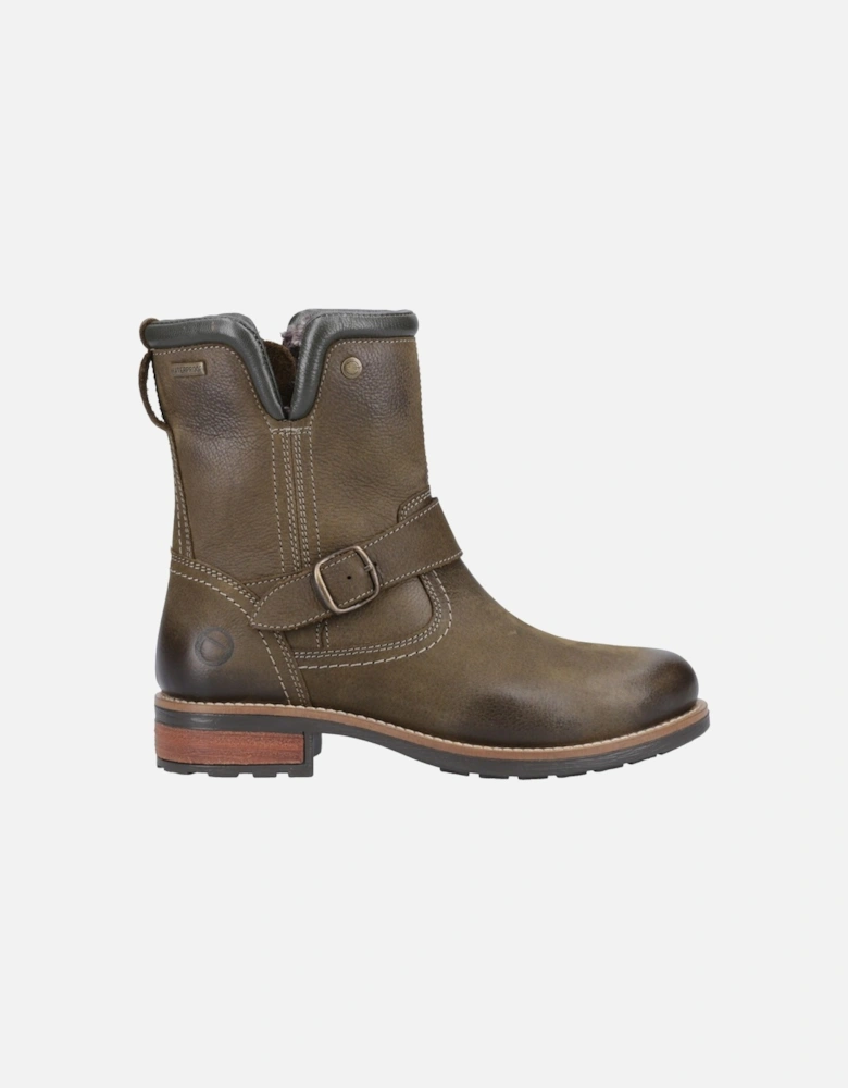 Kinsham Leather Women's Khaki Winter Mid Calf Boots