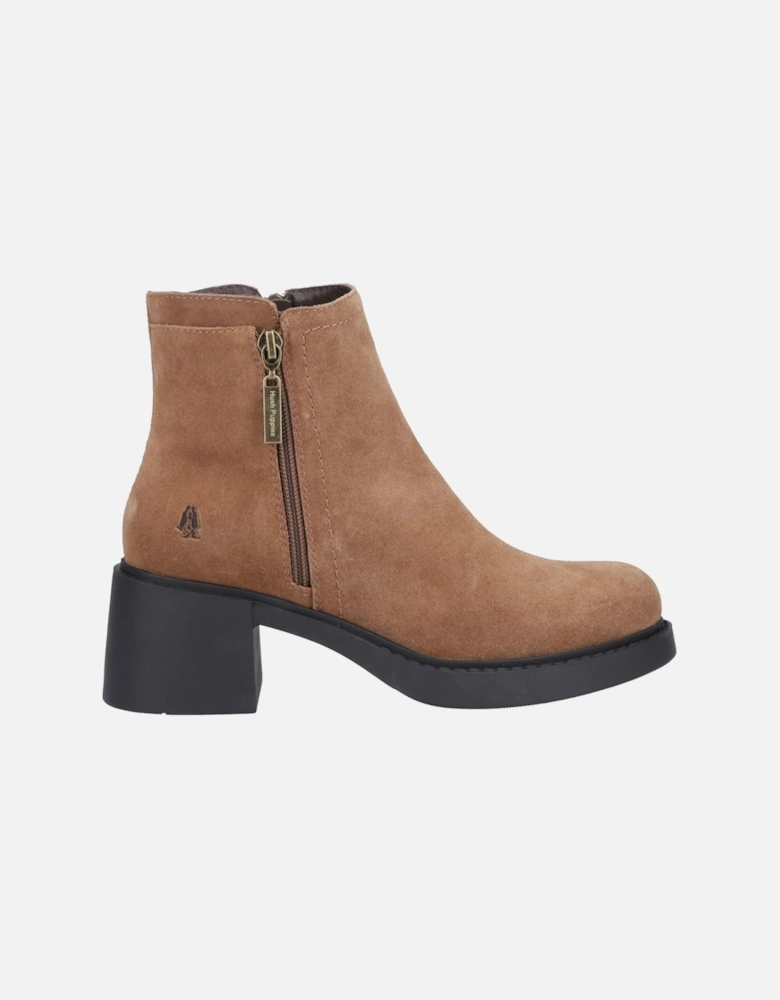 Adele Suede Women's Tan Heeled Ankle Boots