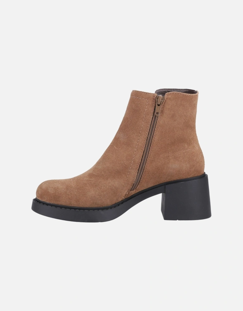 Adele Suede Women's Tan Heeled Ankle Boots