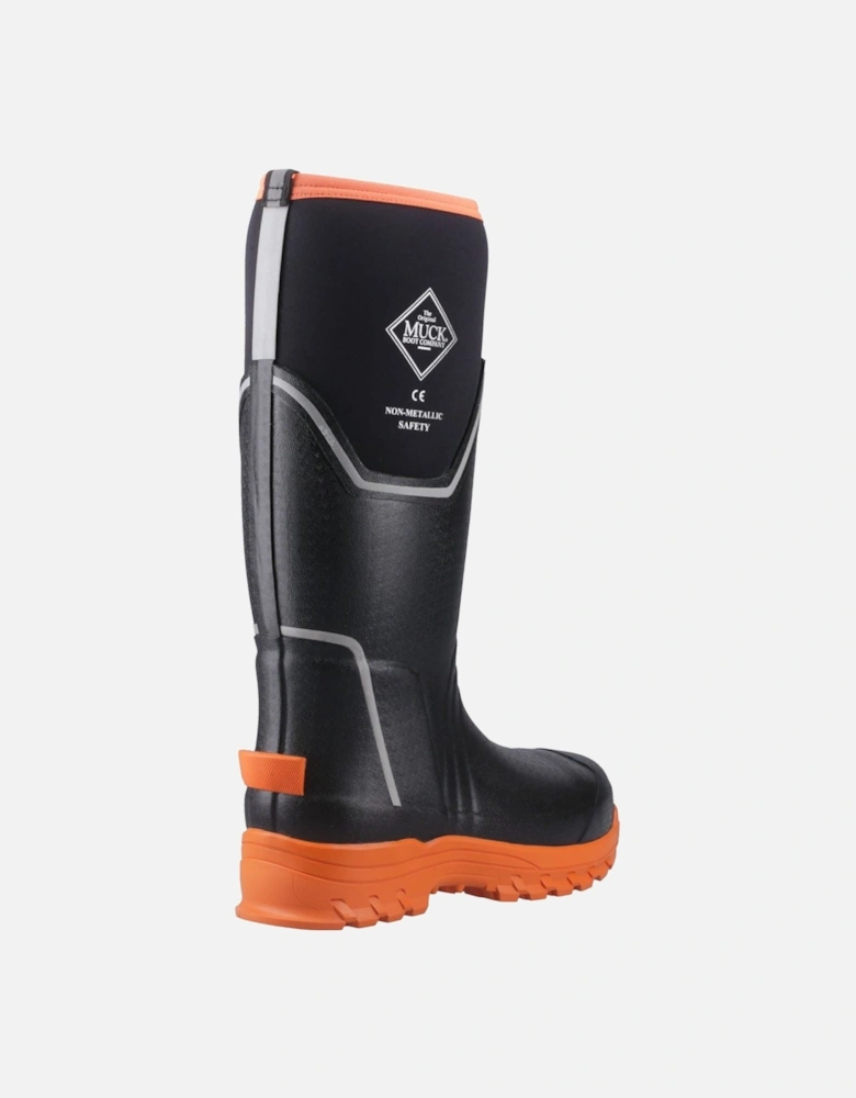 Muck Boots Grit S5 Rubber Women's Black/Orange Wellington Boots
