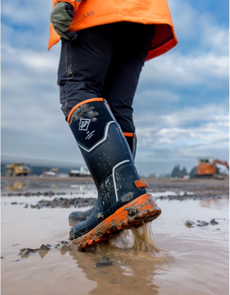 Muck Boots Grit S5 Rubber Women's Black/Orange Wellington Boots