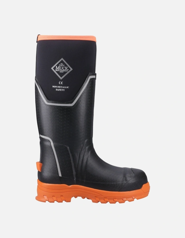 Muck Boots Grit S5 Rubber Women's Black/Orange Wellington Boots