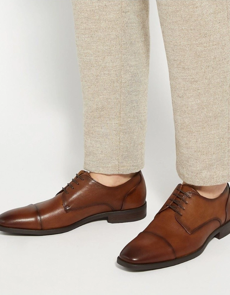 Dune Suffix Leather Men's Dark Tan Lace-Up Shoes