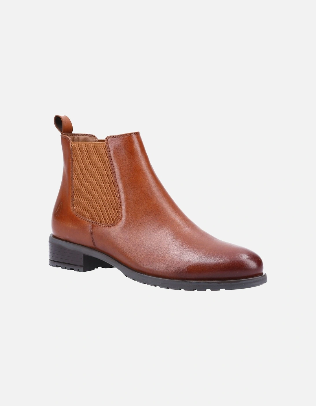 Hush Puppies Women's Hush Puppies Sammie Leather Women's Tan Flat Chelsea Boots - Brown