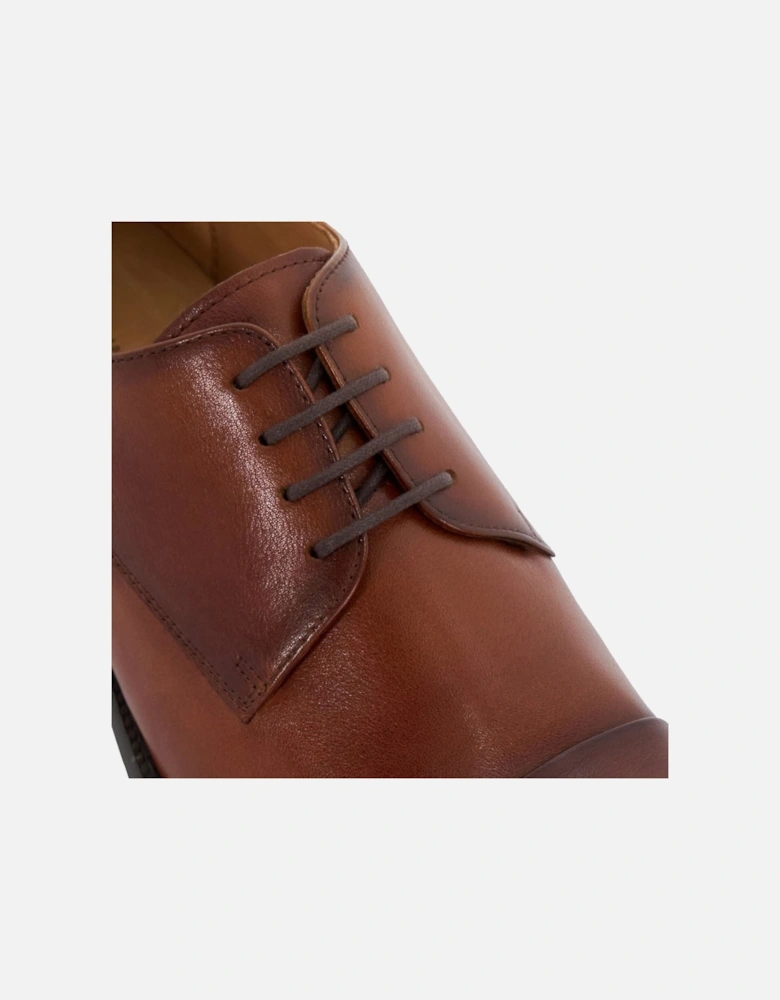 Dune Suffix Leather Men's Dark Tan Lace-Up Shoes