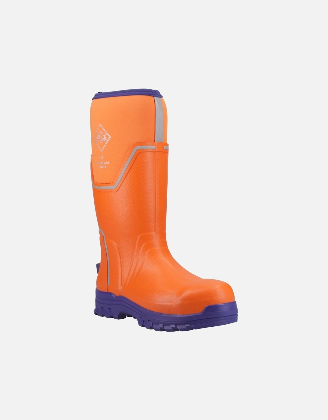 Men's Muck Boots Grit S5 Rubber Men's Orange/Blue Wellington Boots - Size: 12