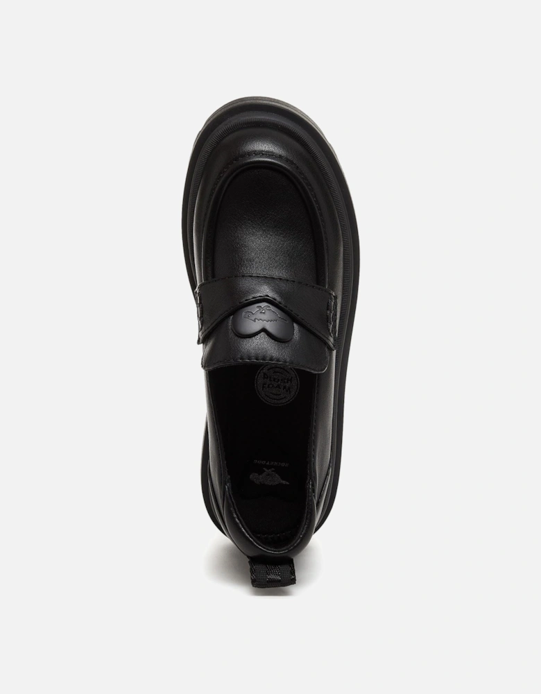 Dandy Polyurethane Women's Black Loafers