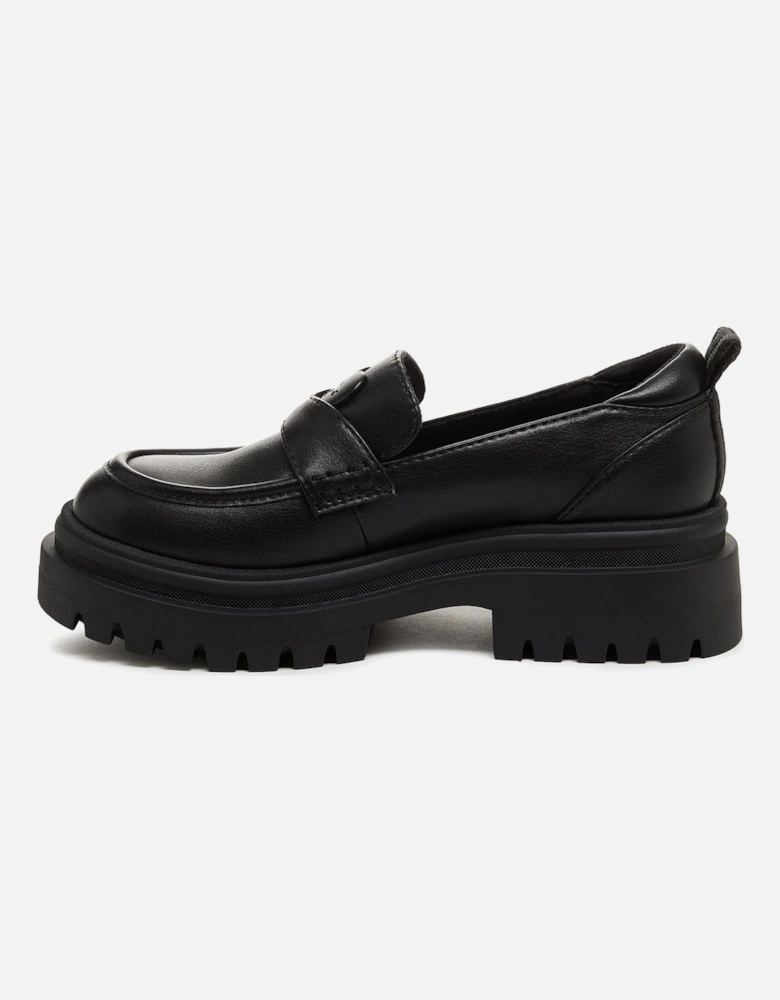 Dandy Polyurethane Women's Black Loafers