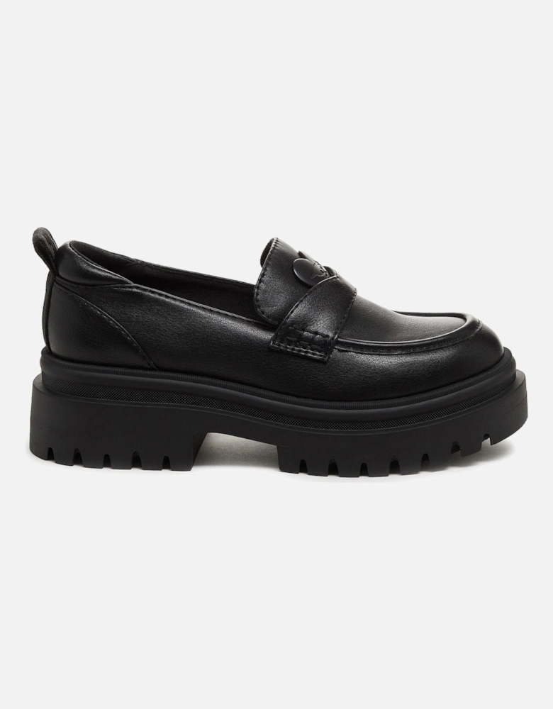 Dandy Polyurethane Women's Black Loafers